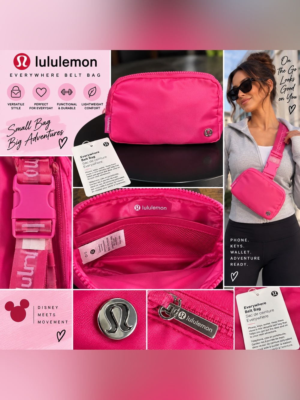lululemon athletica Everywhere Belt Bag — Hot Pink